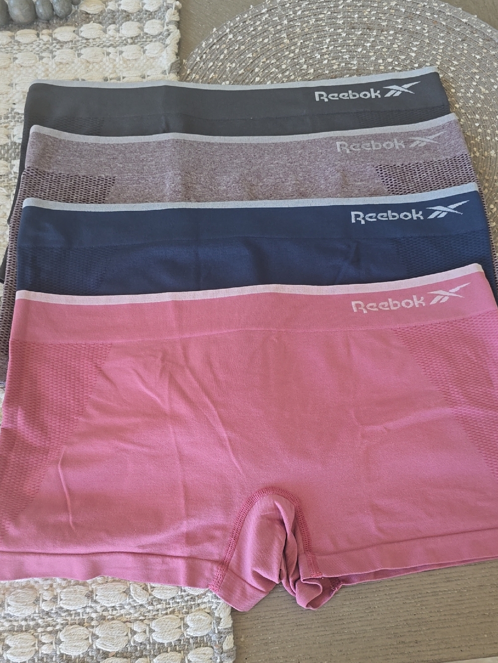 Reebok Women's Seamless Boyshorts Set - Pink, Navy, Gray, Black